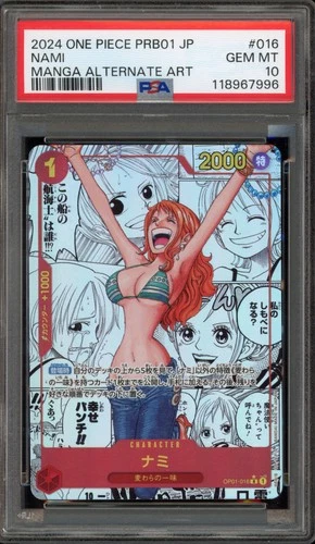One Piece CCG Nami PRB01 Japanese Manga Alternate Art OP01-016 PSA 10 Gem Mint