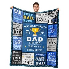 Dads Birthday Gifts from Daughter Son - Best Dad Ever Blanket 50"x60"  Soft