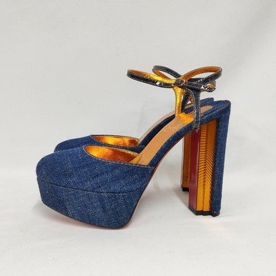 Christian Louboutin Coruna Pumps Denim Navy Women's Size EU36.5/US6.5