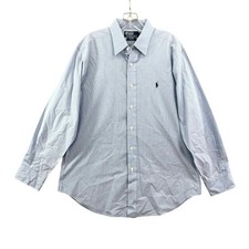 Polo Ralph Lauren Andrew Dress Shirt Men 16 32/33 Blue Classic Fit Oxford Office