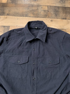 #ad Uniqlo Jacket Mens XL Gray Black Chore Coat Shirt Jacket Workwear Shacket $34.99