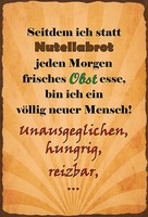 Holzschild 18X12 Cm Statt Nutellabrot Frisches Obst Spruch Zitat Deko Geschenk H