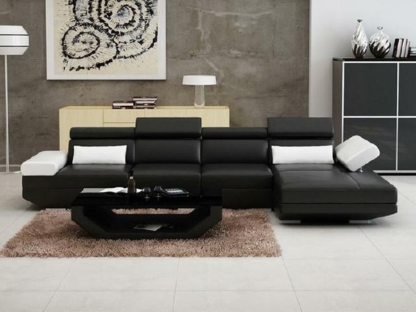 Wohnlandschaft Polster Ecke Eck Sofa Couch Garnitur Landschaft Leder - Alfredc-image