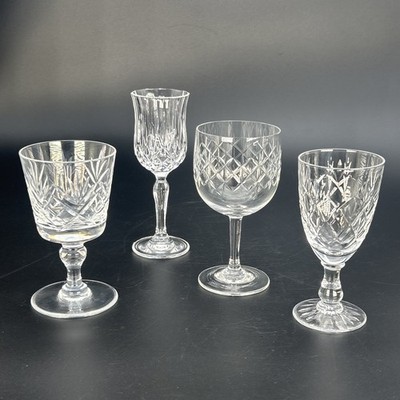 Vier x Cordial / Likör / Schnapsgläser - geschliffenes Kristall / geschliffenes Glas Vintage