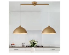 Pendant Lights Kitchen Island, 2-Pack Dome Pendant Light Gold and White Light...