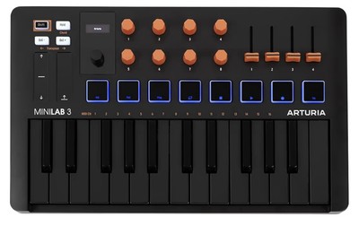 Arturia MiniLab 3 25 Slim-key Controller - Orange with Black Keys