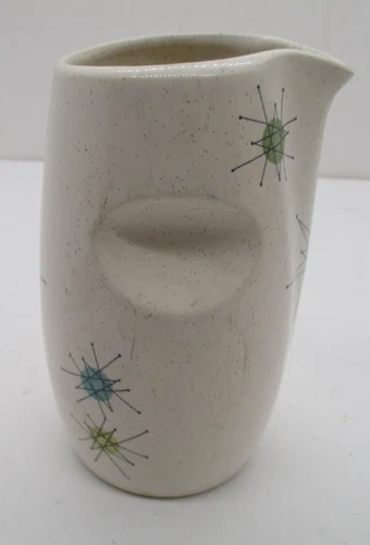Open Syrup Pitcher Franciscan Starburst  Aqua Atomic Star Vtg MCM