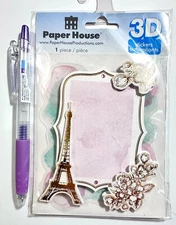 Paris Photo Frame Stickers Card Making Scrapbooking Embellishment Paper House
