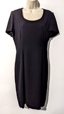 Dana Buchman Dress Women's Cocktail Dress Sz 8 Black Rhinestone Neckline EUC
