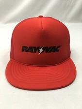 Rayovac Hat Trucker Red 5-Panel Mesh Foam Rope Snapback Cap - Made In Taiwan VTG