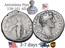 Ancient Roman Empire Coin Silver Denarius ANTONINUS PIUS 138-161 AD #21146