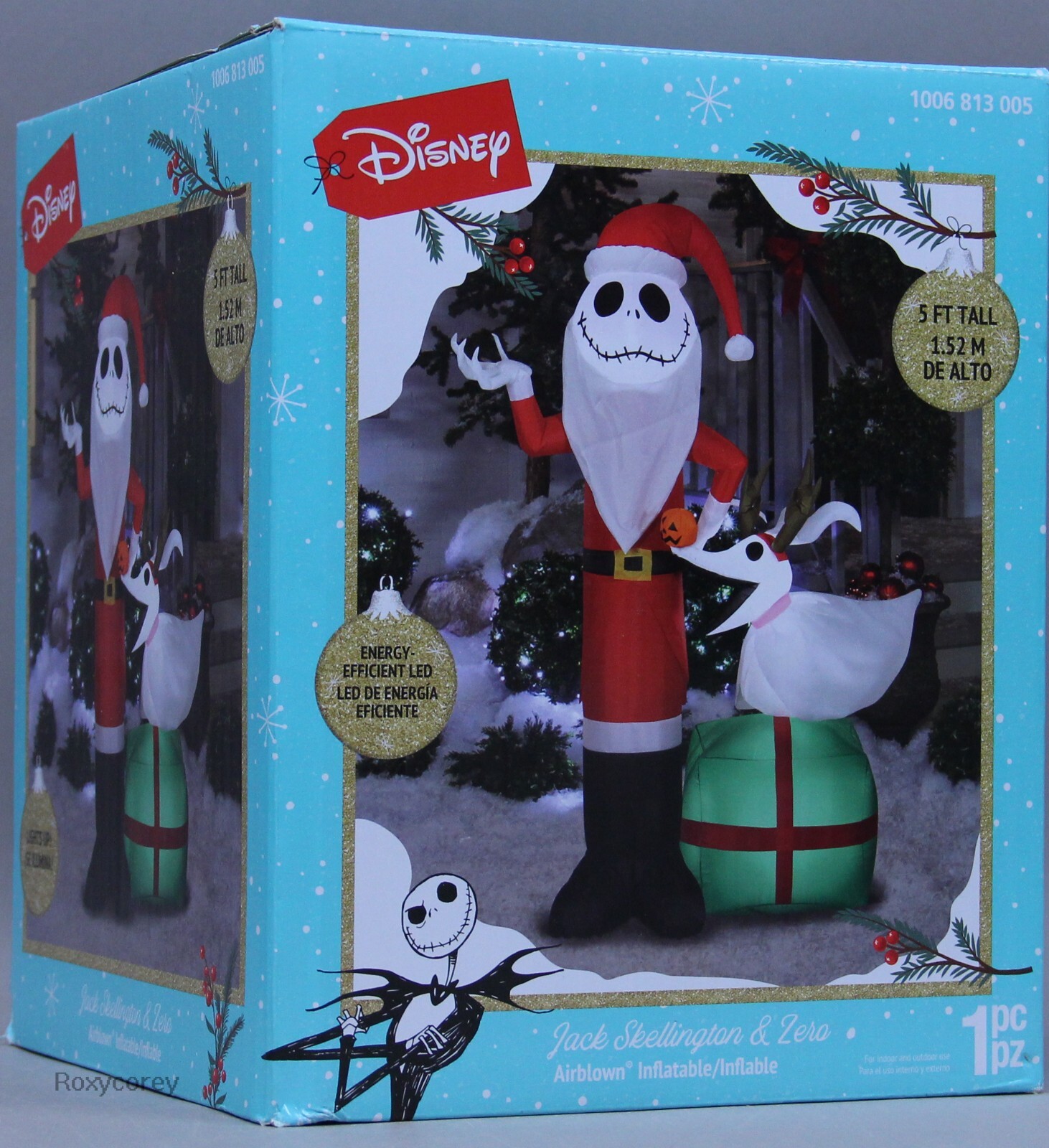 Zero Inflatable Disney Nightmare Before Christmas 5 ft Jack Skellington Zero Present ...
