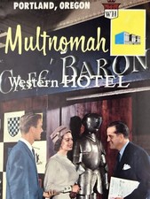 Multnomah Western Hotel Portland Oregon Vintage Travel Guide Full Color