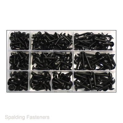 Pozi schwarze Blechschrauben Flansch Linsenkopf - No6 No8 No10