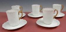 Vintage Set of 5 Demitasse Cup and Saucer No mark of Manufacturer