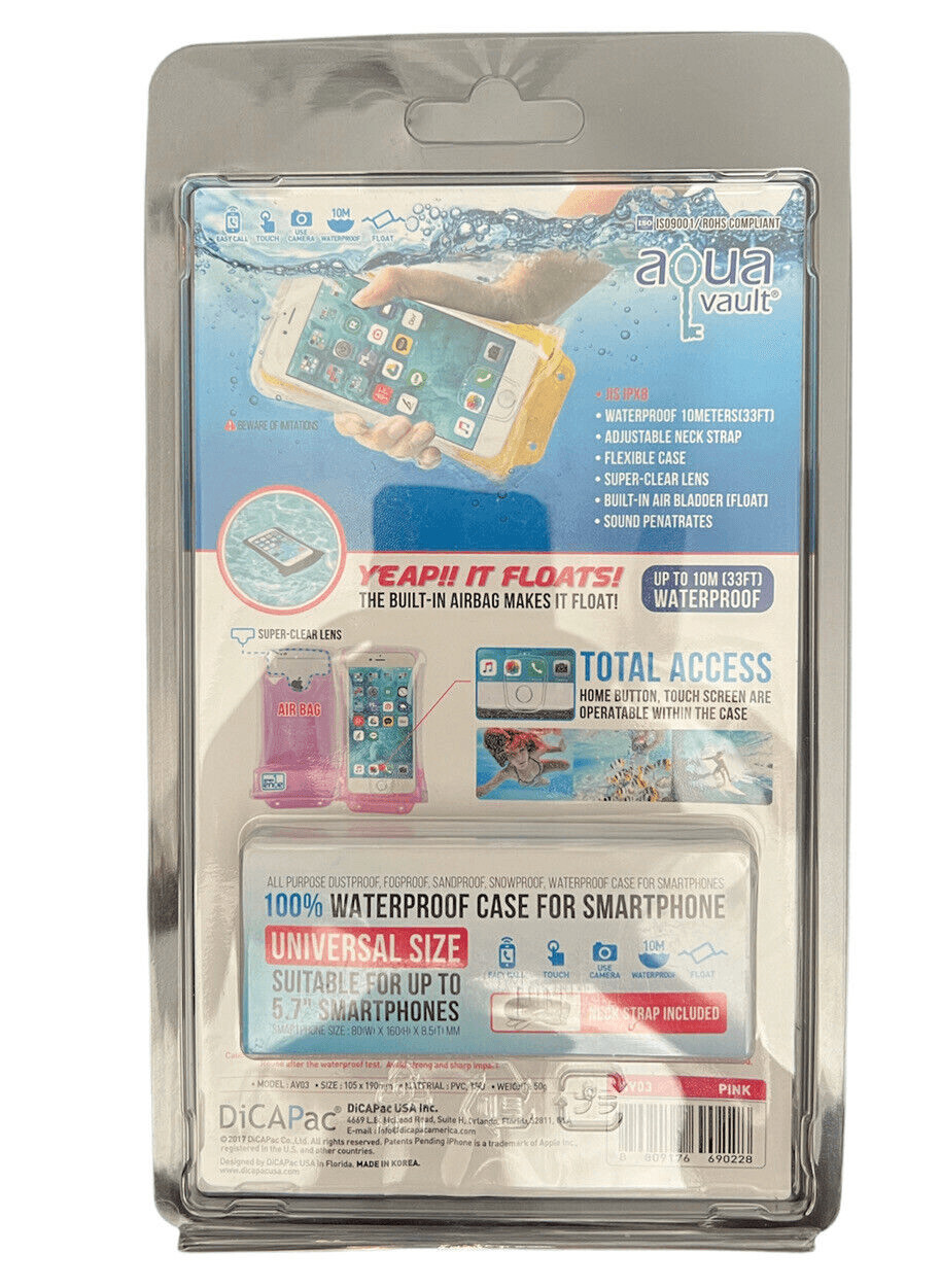 AquaVault 100% Waterproof Floating Smart Phone Case & Money Pouch AV03 PINK
