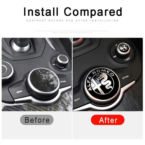 Knob Decoration For Alfa Romeo Giulia Stelvio Center Console Zinc Alloy Cover - Picture 3 of 3