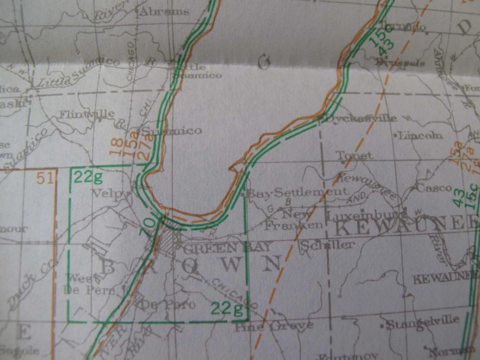 Геологическая сложенная геологическая карта индекс Wisconsin Green Bay LaCrosse Milwaukee 1953 - Изображение 2 из 4