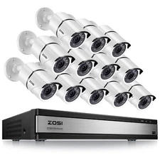 ZOSI 16CH H.265+1080P Home Security Camera System 5MP Lite DVR Instant Alert IR