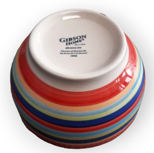 Rainbow Color Soup Bowls Gibson Home Set Of 4 - Picture 4 of 5