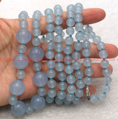 Collana Lunga Gioielli Gioielli Gemme Rotonde Originarie Multicolore Naturali 8+12mm 36-100" AAA - Foto 75 di 96