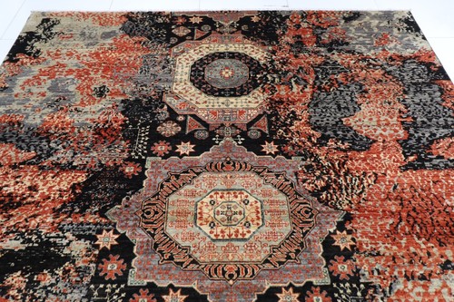 8 x 10 ft Abstract Area Rug Afghan Hand Knotted Veg Dye Wool Living Room Rug - Picture 7 of 15