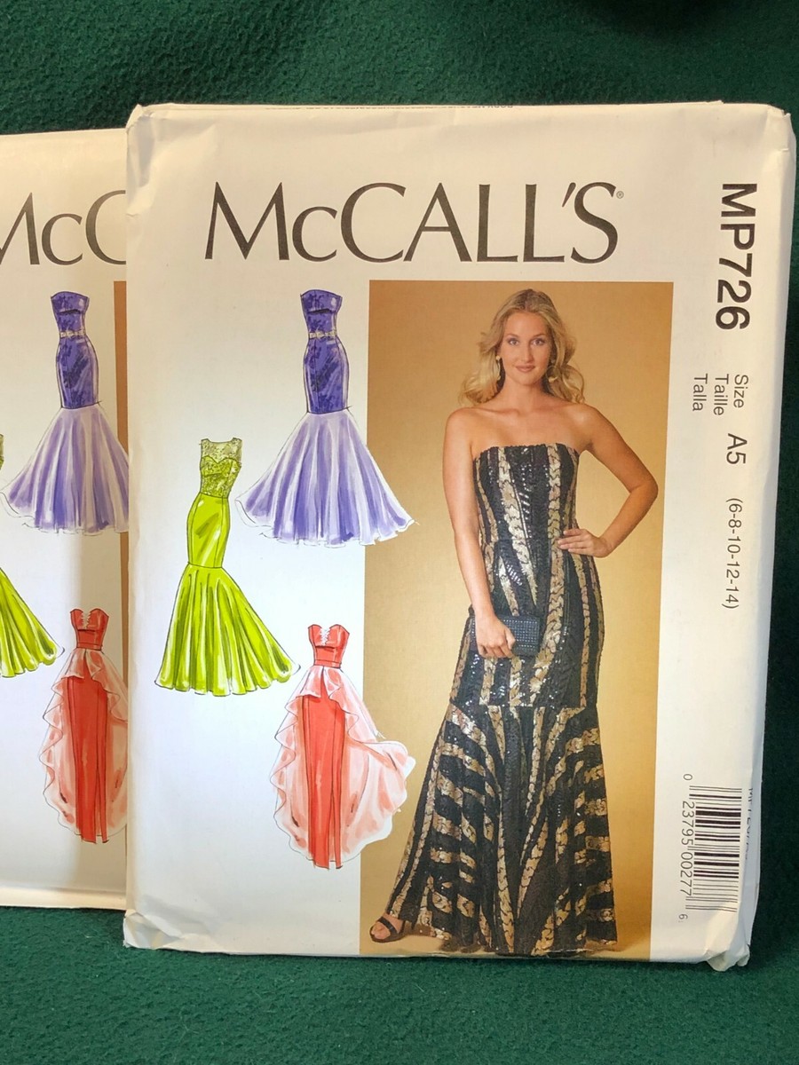 McCall's Evening Dress and Belt, Size E5 (14 - 22) MP726 | eBay