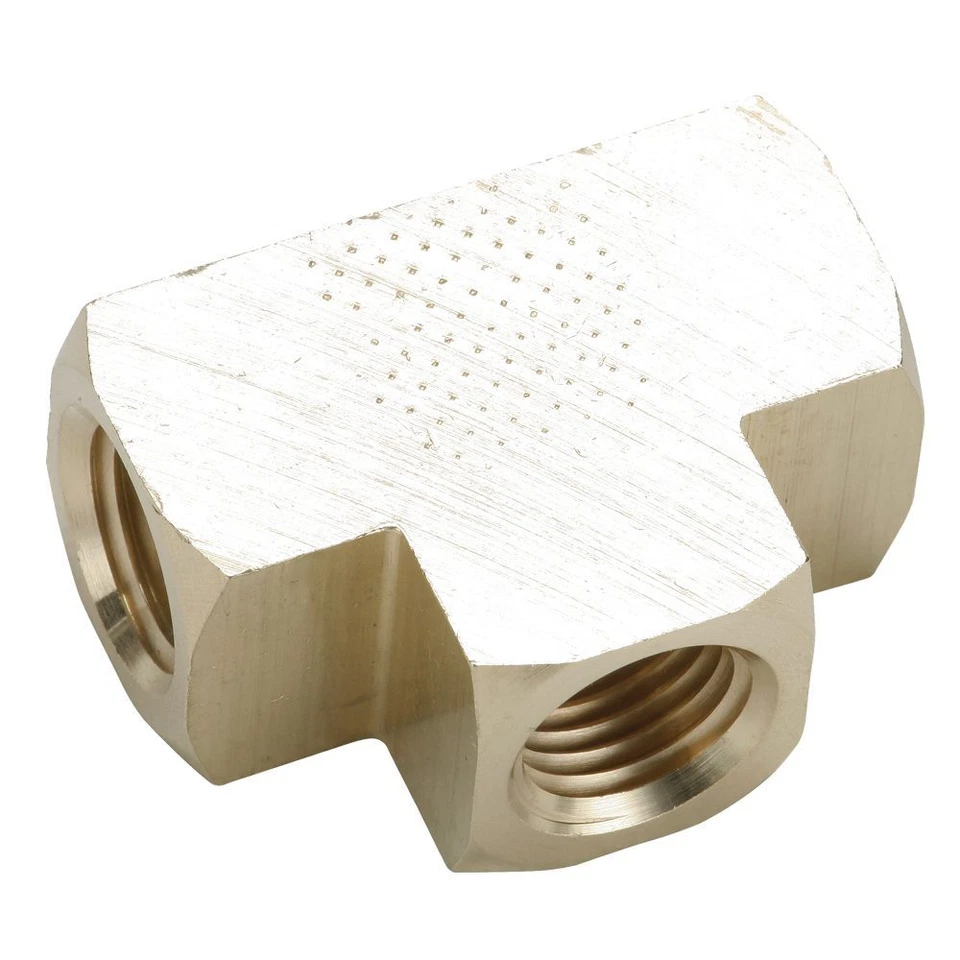 PARKER HANNIFIN Parker 2203P-4 Brass Female Pipe Tee 1/4" Extruded Brass Barstock. 06101-04