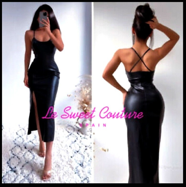 ZARA WOMAN NWT FAUX LEATHER SLIP DRESS BLACK SIZE S SALE 9499/961 ZARA WOMAN NWT FAUX LEATHER SLIP DRESS BLACK SIZE S SALE 9499/961