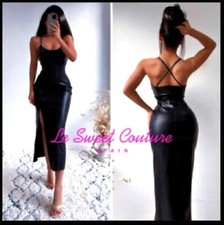 ZARA WOMAN NWT FAUX LEATHER SLIP DRESS BLACK SIZE S SALE 9499/961