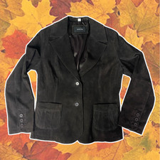 100% Leather Suede Blazer Y2k South Size 12 | Autumn/winter