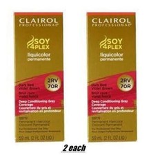 Two Clairol Soy 4Plex 2RV/70R Dark Red Violet Brown 2oz