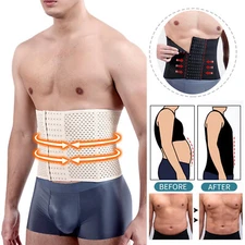 Men's Waist Trainer Body Shaper Tummy Control Girdle Fat Burner Sports Gym Band