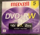Dvd + Rw Maxell 5 Pack Factory Sealed (Brand New)