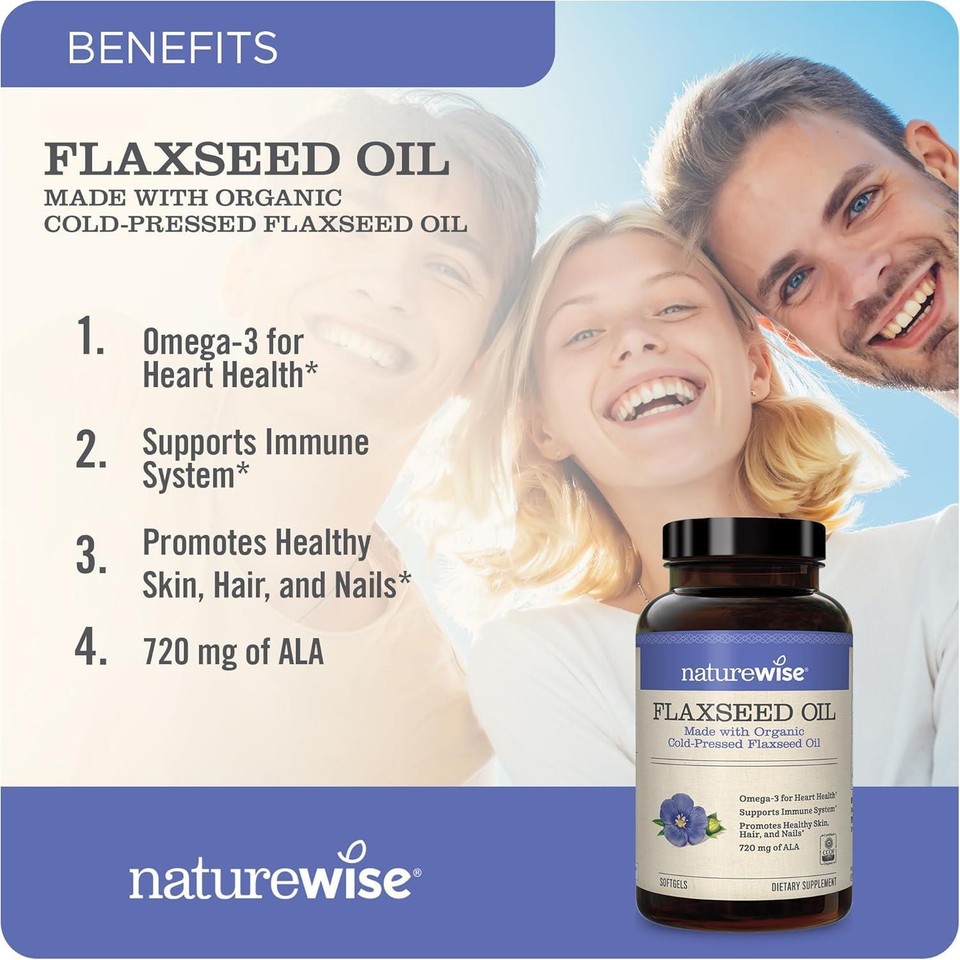 NatureWise Flaxseed Oil 1200 mg Fish Free Omega 3 Supplement eBay