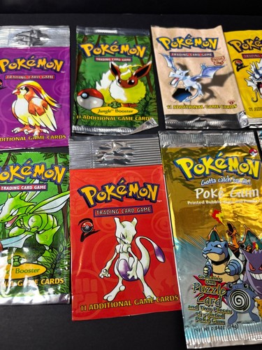 Pokémon Vintage Pack Wrapper Lot of 9 EMPTY WRAPPERS NO CARDS - Picture 3 of 8