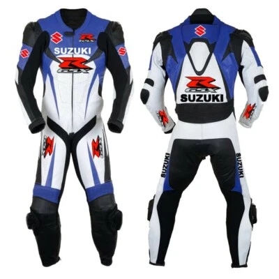 SUZUKI Lederkombi Leder Bikeranzug Rennen Motorrad Lederjacke Hose CE-Anerkannt - Bild 1 von 4