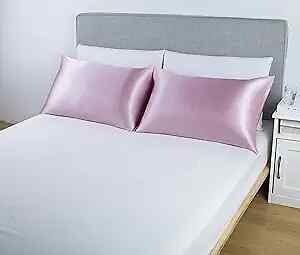 Satin-Silk Pillowcase Satin Pillowcase for Hair and Skin, King Pink-image
