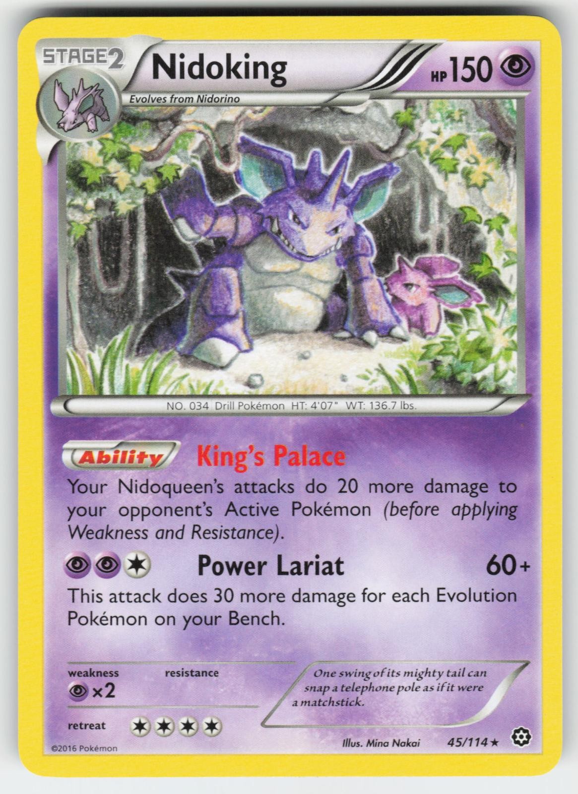 Nidoking 45/114 Rare Steam Siege Pokemon Lightly Played