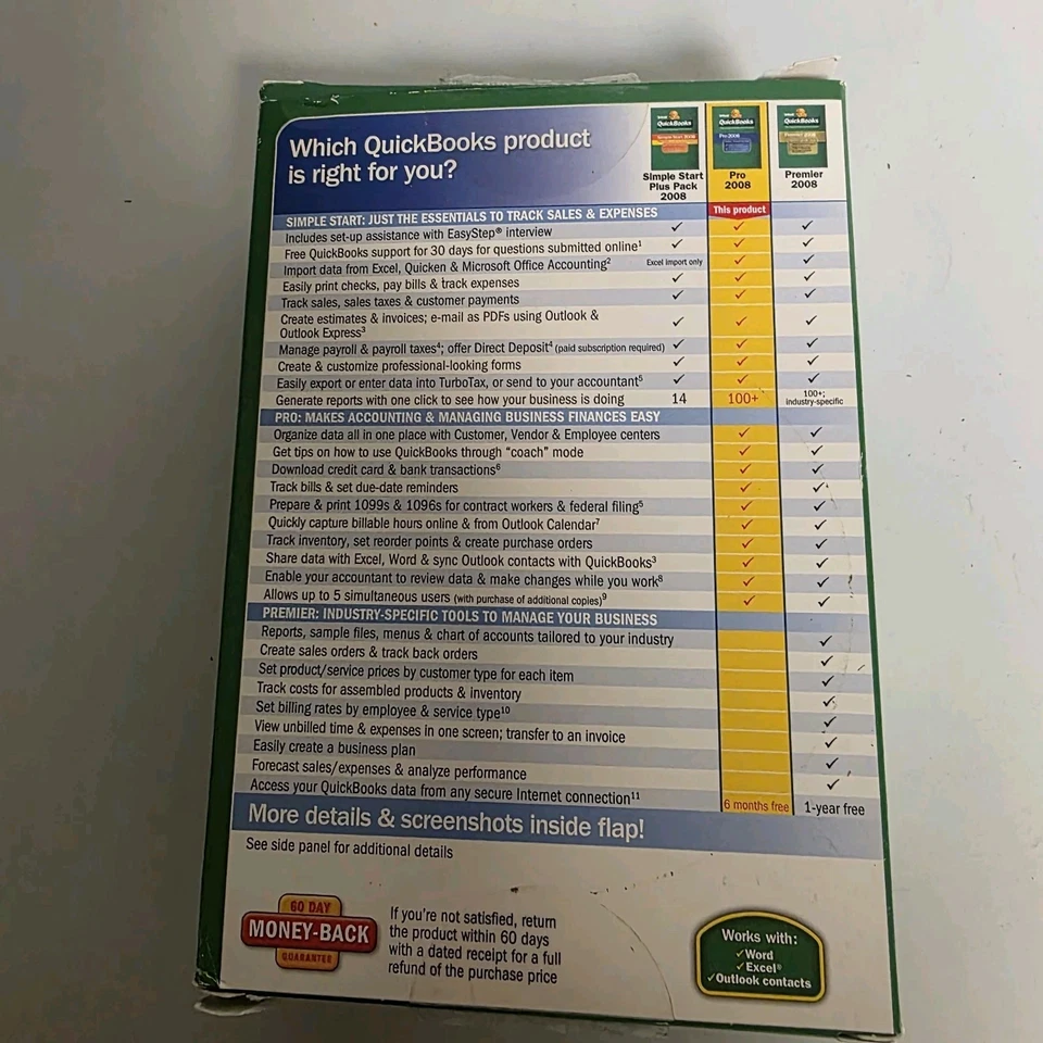 INTUIT QUICKBOOKS PRO 2008 FOR WINDOWS FULL RETAIL US VERSION - Image 3 of 3