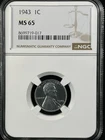 1943 1C  Lincoln Wheat One Cent NGC MS65   8699719-017