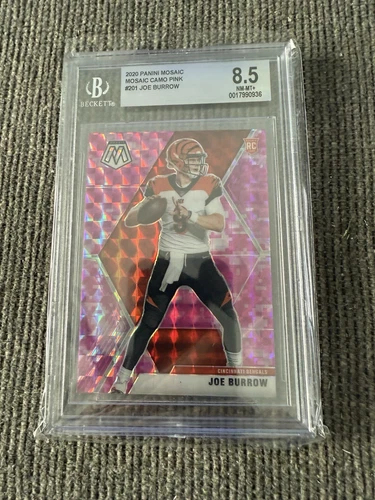 2020 Panini Mosaic Pink Camo Prizm #201 Joe Burrow Bengals RC Rookie BGS#8.5