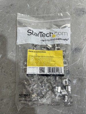 StarTech CABCAGENUTS6 50 Pkg M6 Cage Nuts for Server Rack Cabinet