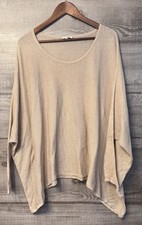 Helmut Lang Cashmere Blend Sweater Womens Oversized Beige Waffle Knit