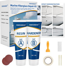 Fiberglass Boat Repair Kit White, Gel Coat Repair Kit for Boats, Marine Fiber...