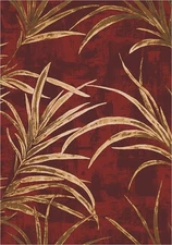 5x8 Milliken Tropic Russet Tropical Floral Palm Area Rug - Approx 5'4"x7'8"