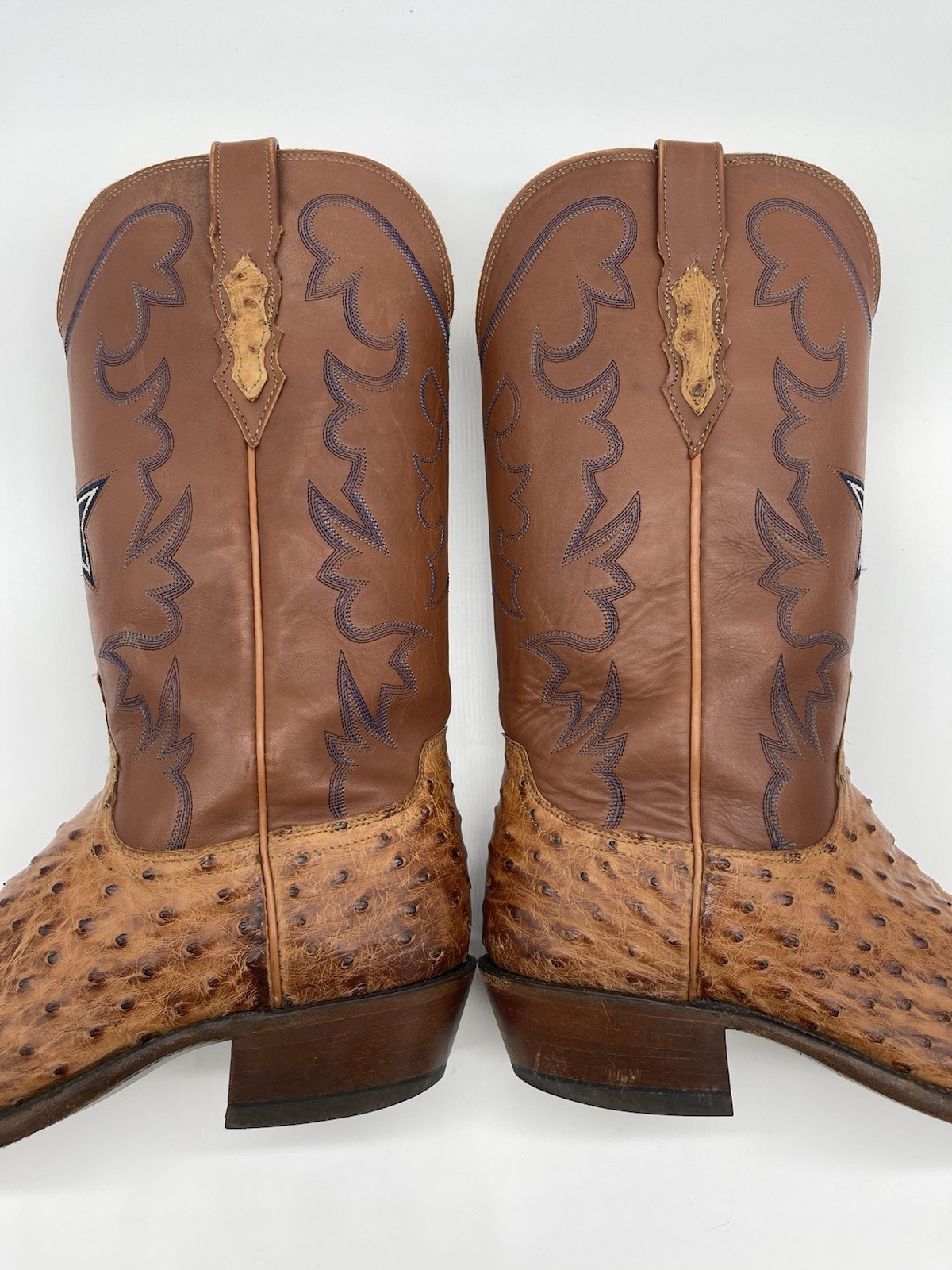 Lucchese X Dallas Cowboys Full Quill Ostrich Boots RARE Blue Star Leather 8.5D image 8
