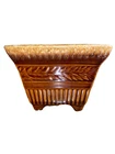 Vintage Hull Pottery A2 Square Footed Planter Brown Drip Glaze