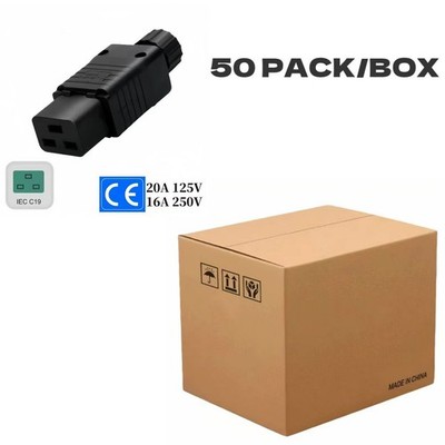 (50Pack)PDU/UPS Outlet Rewireable IEC 320  C19 16A 250V Female  Connector DIY