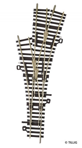 Tillig TT 83230 Dreiwegweiche, Abzweig links 15°, Radius 353, Abzweig rechts 15° | Zustand: Neu